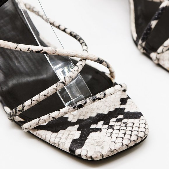 Marc Fisher LTD Nakita Strappy Sandals 9.5 Python Snake Leather Minimalist $150 - Picture 9 of 15